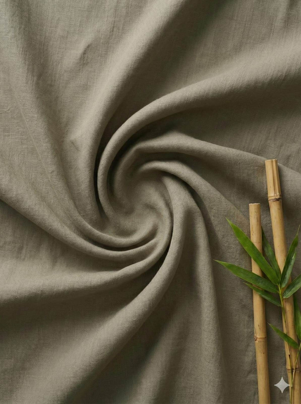 Dusty Brown 100% Organic Bamboo Cotton Linen Fabric