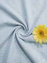 Sky Blue Cotton Linen fabric With Black Horizontal Lines