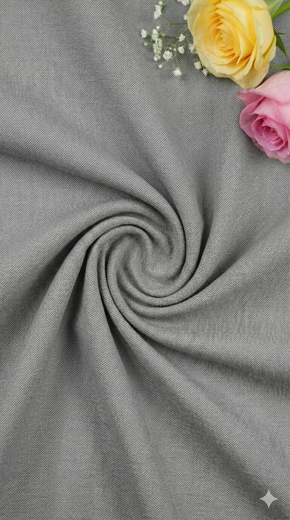 Dark Grey Plain Self Weaved Cotton Fabric