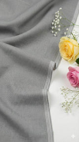 Dark Grey Plain Self Weaved Cotton Fabric