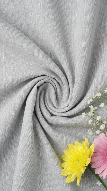 Light Grey plain Self Weaved Cotton Fabric