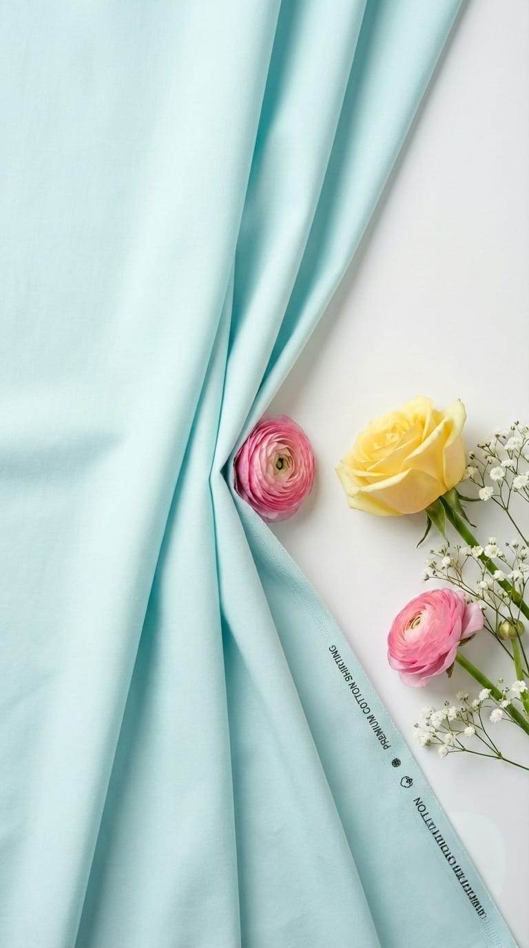 Sea Blue shirting Fabric blend with cotton & polyster
