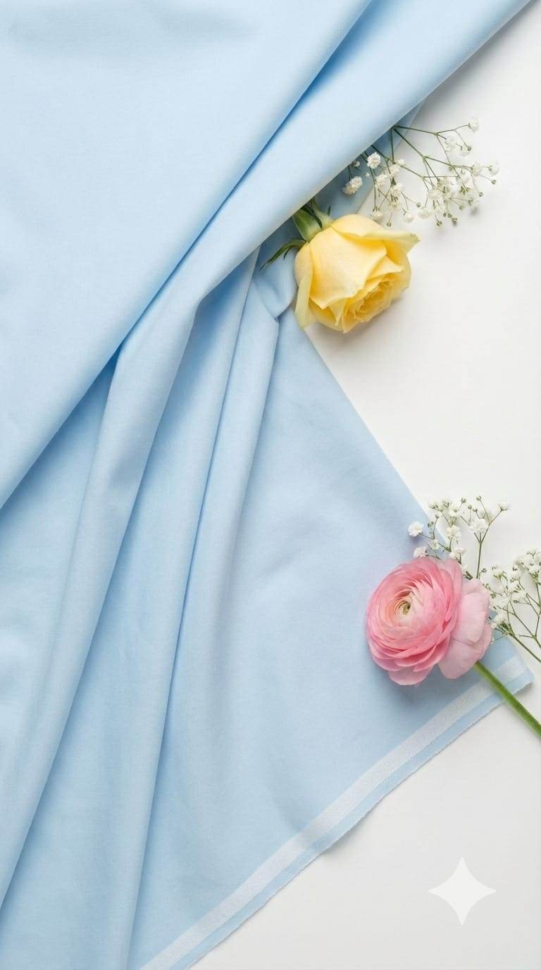 SKY Blue shirting Fabric blend with cotton & polyster