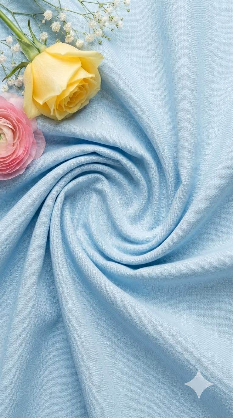 SKY Blue shirting Fabric blend with cotton & polyster