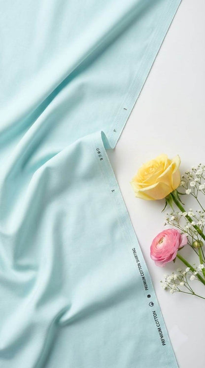 SKY Blue shirting Fabric blend with cotton & polyster