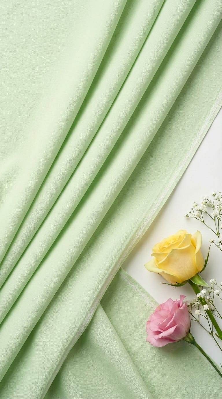 Pista Green shirting Fabric blend with cotton & polyster