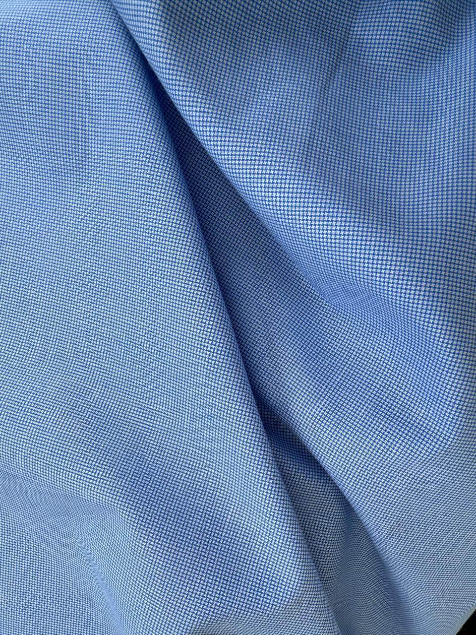 Blue self dots Shirting fabric Blend with cotton & polyster