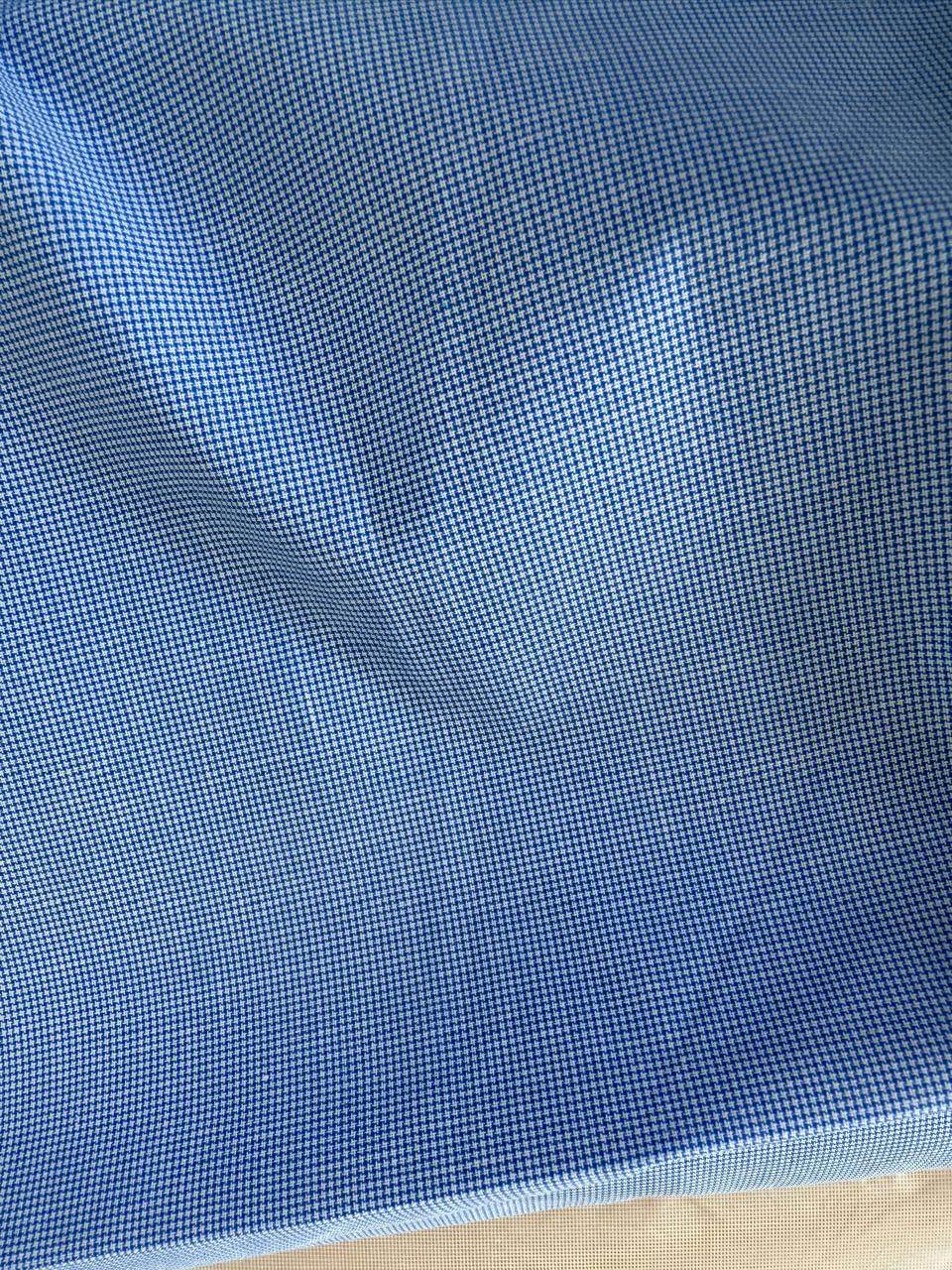 Blue self dots Shirting fabric Blend with cotton & polyster