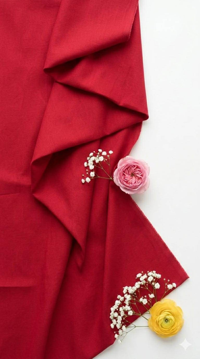Red Premium Mul cotton Fabric