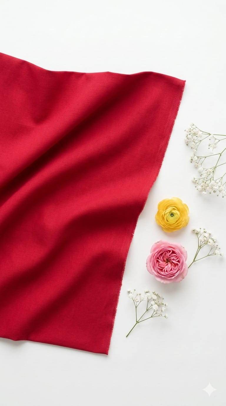 Red Premium Mul cotton Fabric