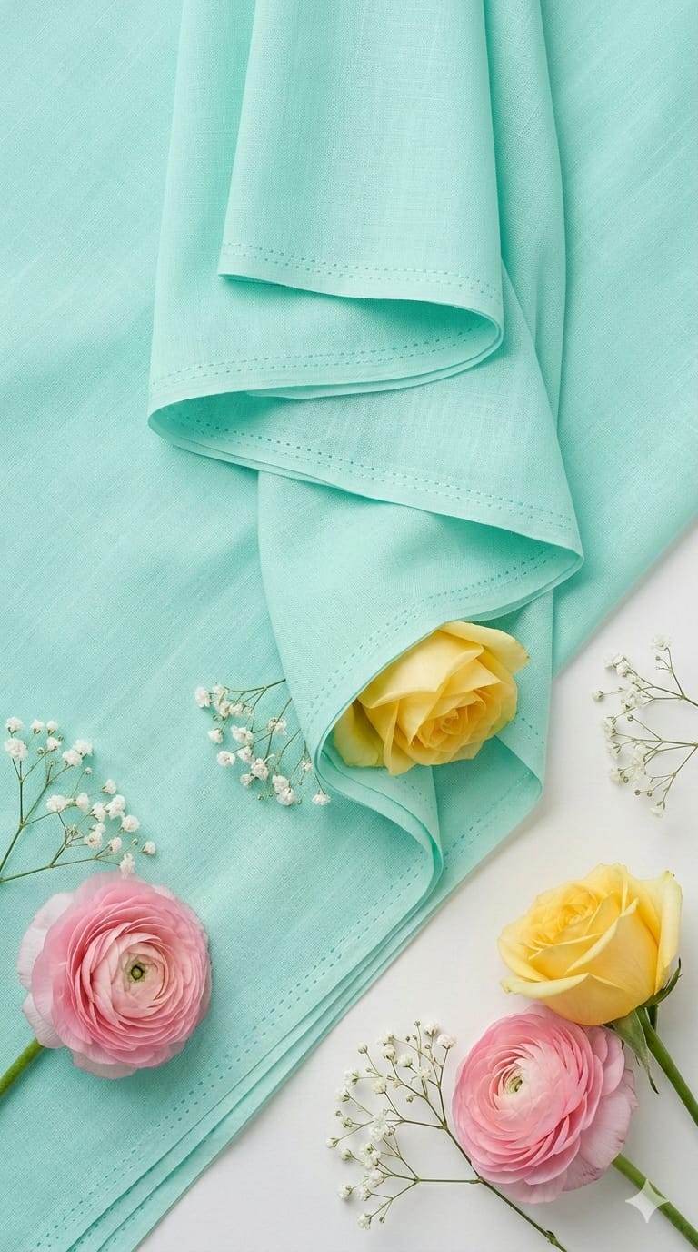 Sea Green Premium Mul cotton Fabric
