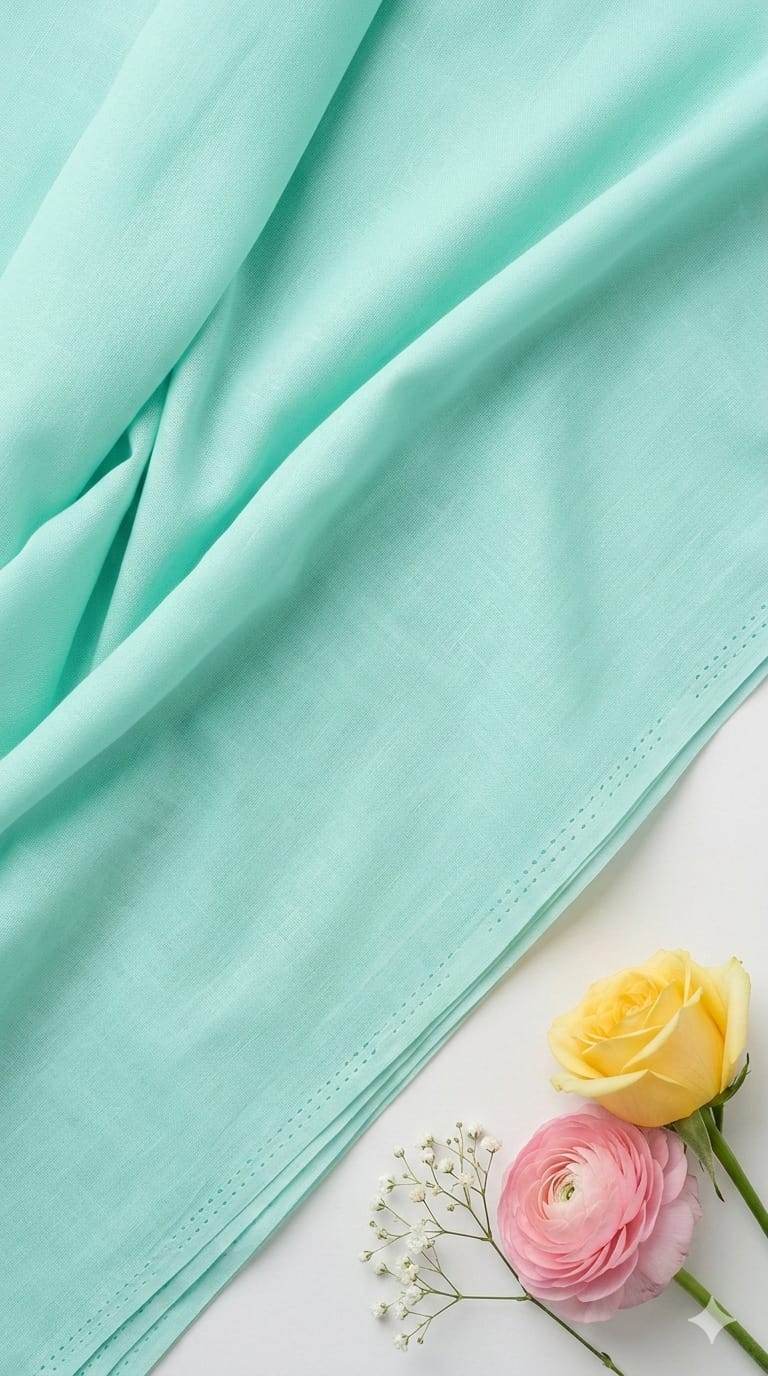 Sea Green Premium Mul cotton Fabric