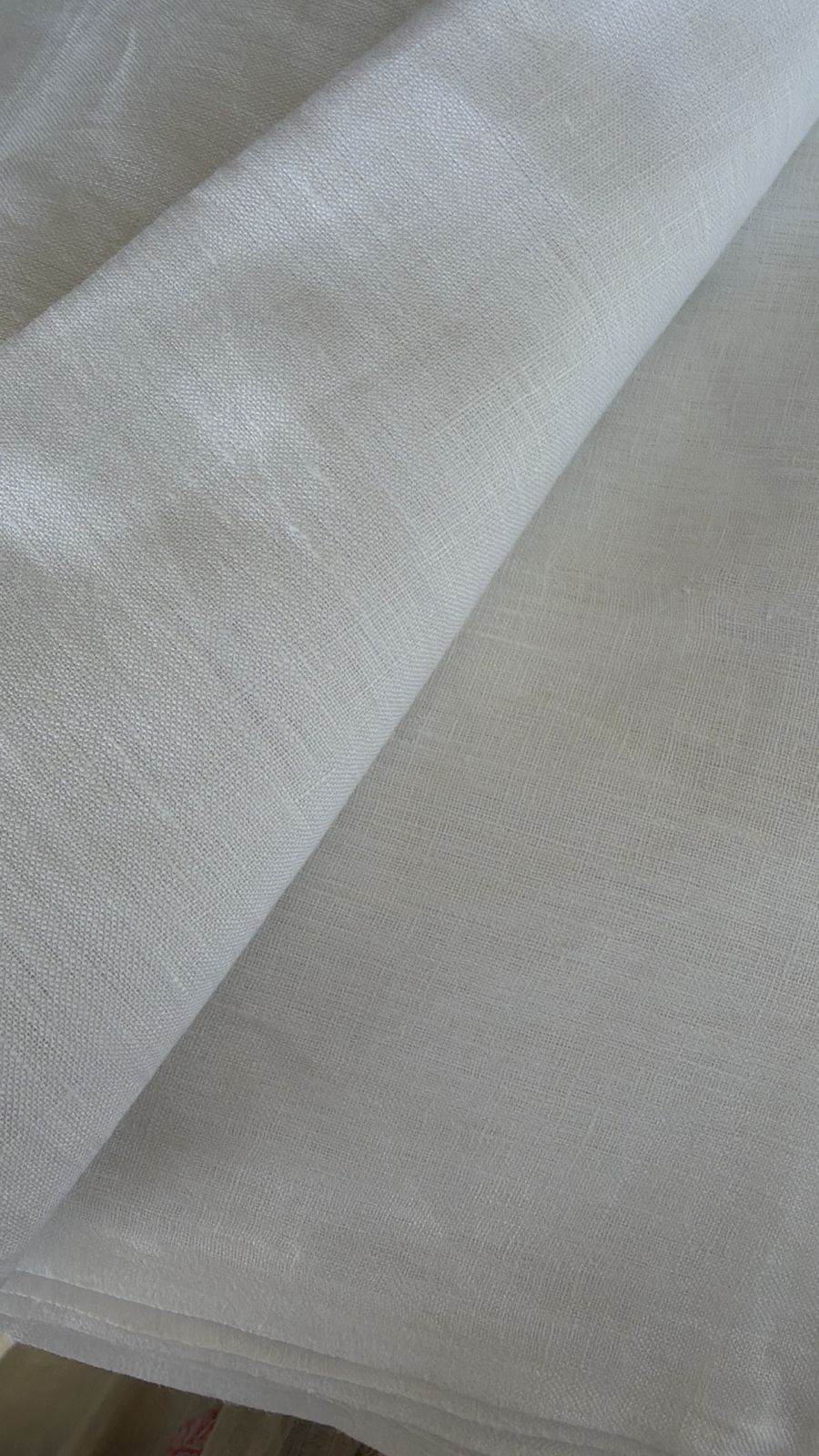 White Pure Handloom Linen Fabric from Bhagalpur Export Quality