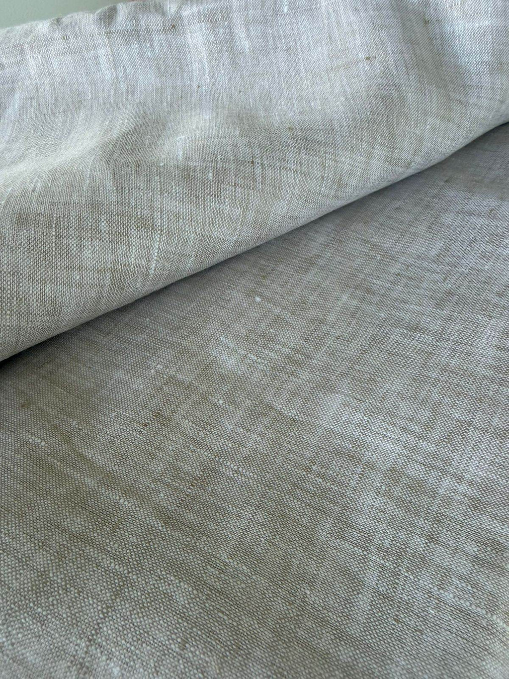Natural Beige Handloom Linen Fabric from Bhagalpur Export Quality
