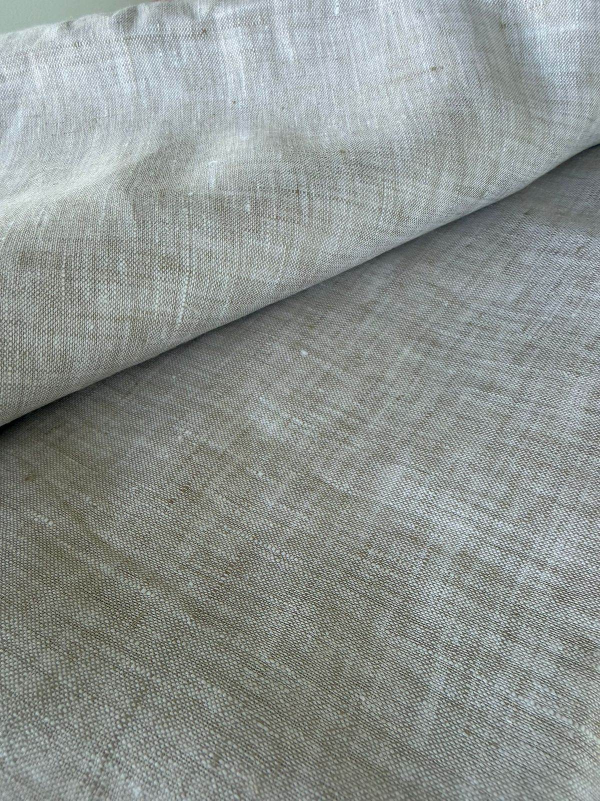 Natural Beige Handloom Linen Fabric from Bhagalpur Export Quality
