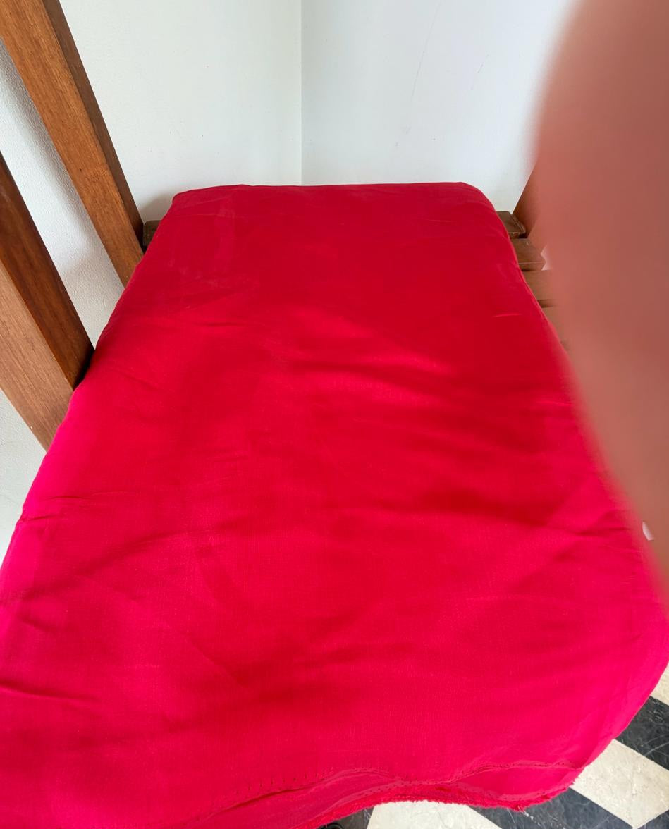 Rich Hot Pink Mul Chanderi Fabric (Big Width)