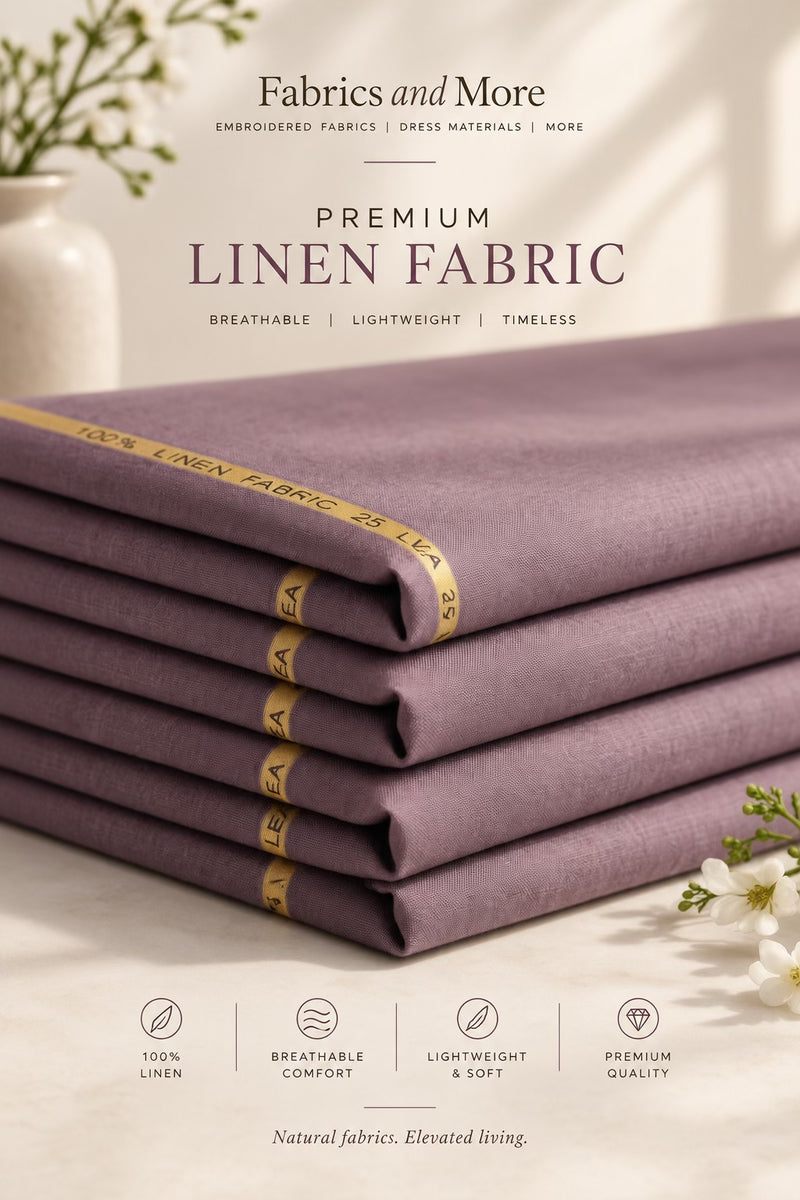 Dusty Plum 100% Pure Linen Fabric for Blazers, Jackets and Pants (25 Lea) (0% Cotton)