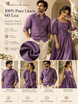 Premium Mauve Purple 100% Pure Linen Fabric-60 Lea (No Cotton)

Naturally Luxurious. Elegantly Textured. Timelessly Sophisticated.