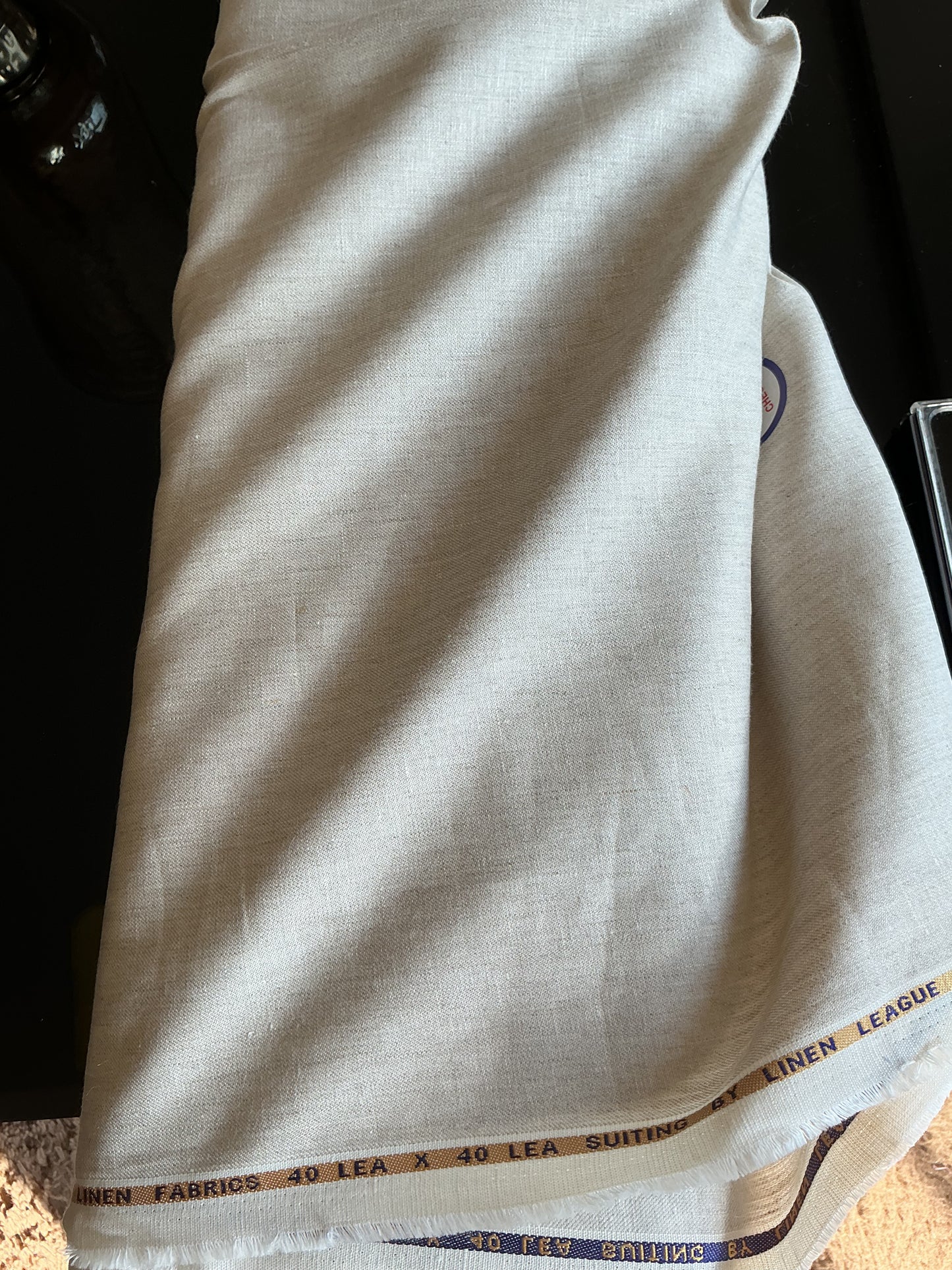 40 Lea 100% Pure Linen Fabric – Premium Black Linen for Elegant Creations for Blazers, Jackets and Pants (40Lea) (0% Cotton)