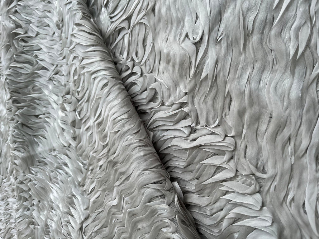 Light pista green Ribbon work Imported Net