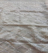 Light brown traditional thread and sequins organza fabric