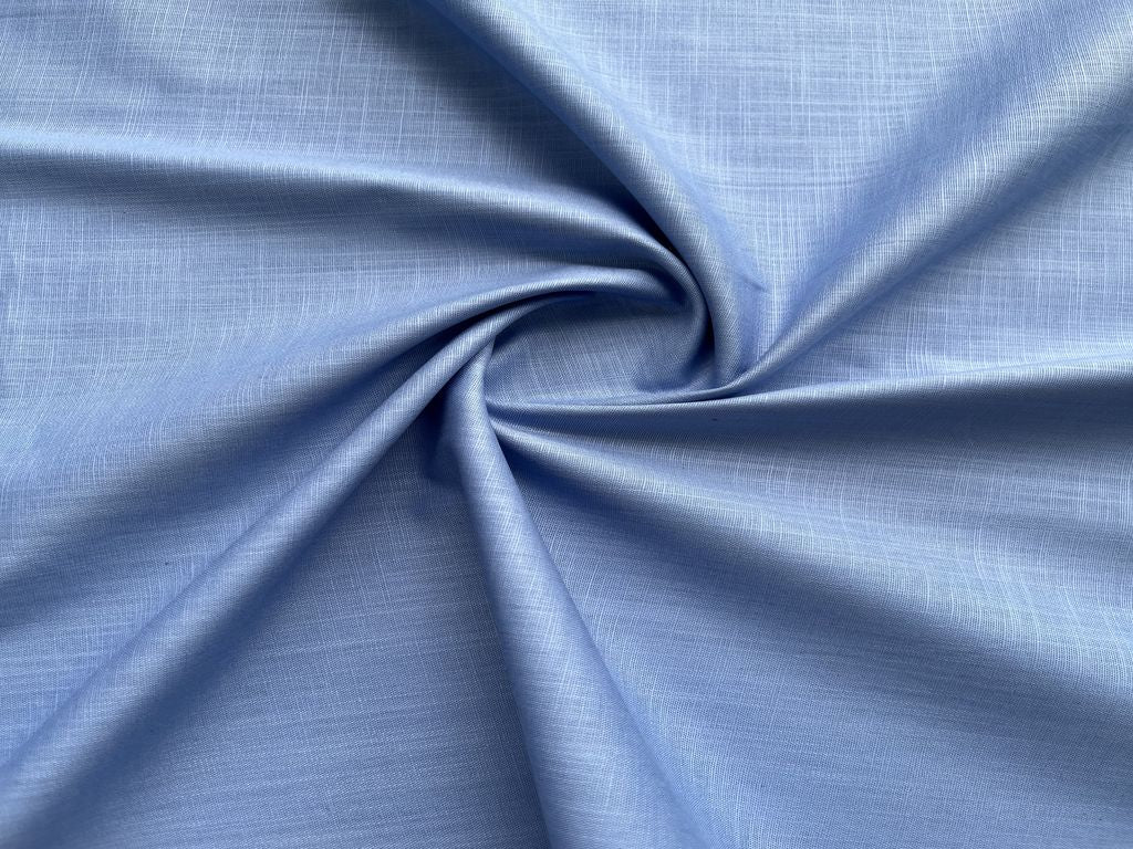 Blue 100% Pure Egyptian Cotton  Linen Fabric