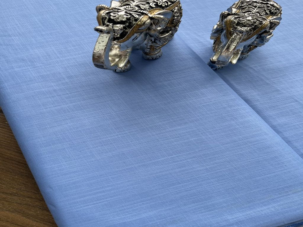 Blue 100% Pure Egyptian Cotton  Linen Fabric