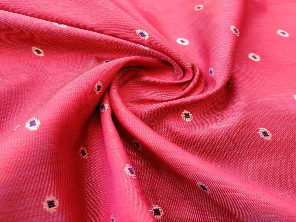 Light Maroon Banarasi Buttas Embroidered Taffeta Silk Fabric