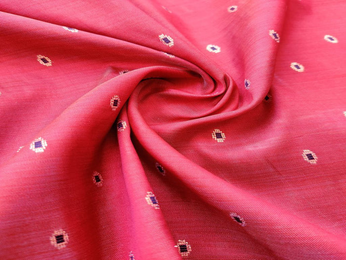 Light Maroon Banarasi Buttas Embroidered Taffeta Silk Fabric