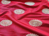 Maroon Flowers Sequins Dori Buttas Embroidered Chanderi Fabric