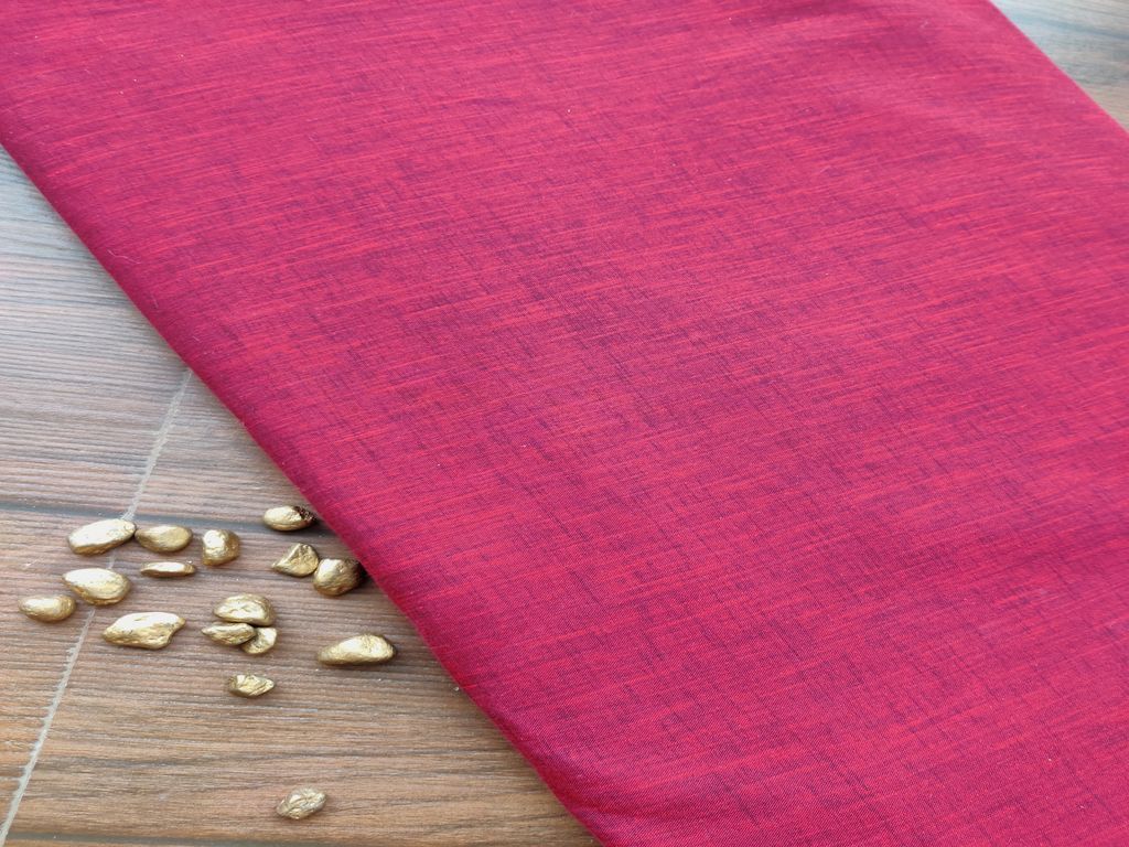 Maroon Plain Linen Fabric