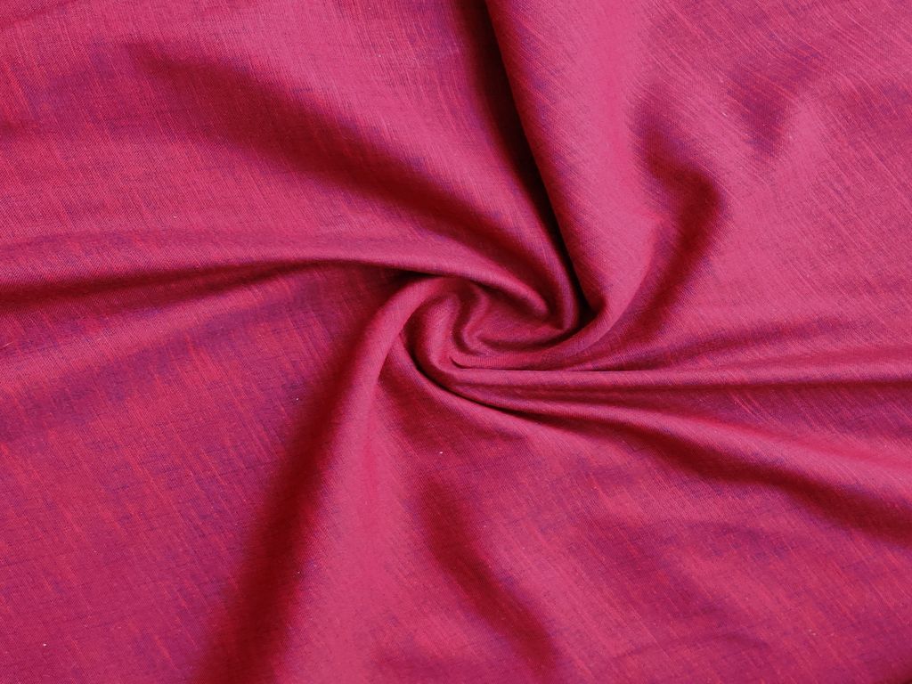 Maroon Plain Linen Fabric