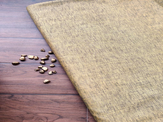 Mustard Yellow Blue Textured Premium Linen Fabric