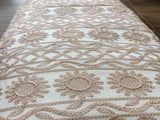 Off White Beige Floral Heavy Chikankari Embroidered Rayon Fabric