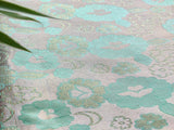 Pastel Green Self Weaved Floral Brocade Fabric