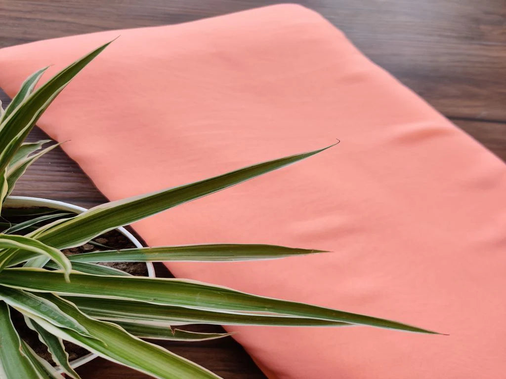 Peach Plain Fine Quality Georgette Fabric