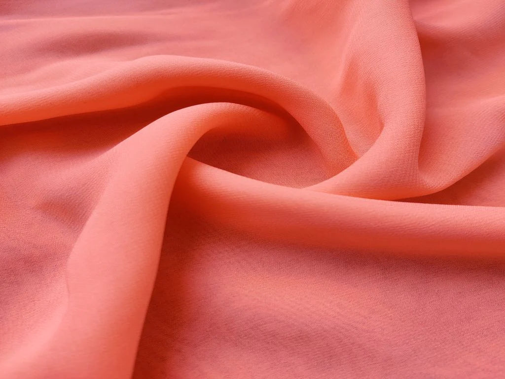 Peach Plain Fine Quality Georgette Fabric