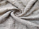 Sage Green Floral Lakhnawi Embroidered Pure Georgette Fabric