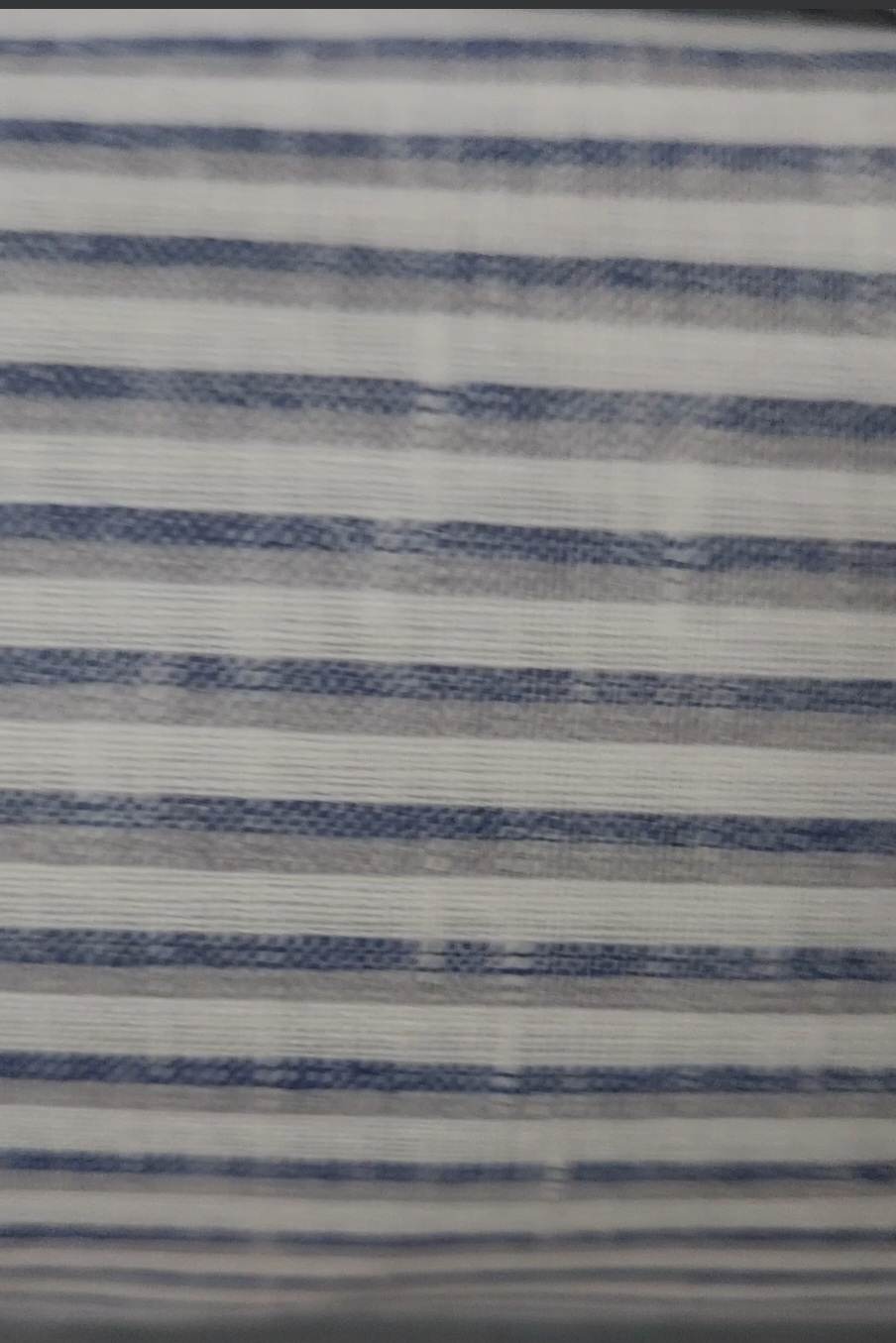Blue & Grey Stripes on Off white 60 lea Premium Cotton Linen Fabric