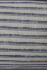 Blue & Grey Stripes on Off white 60 lea Premium Cotton Linen Fabric