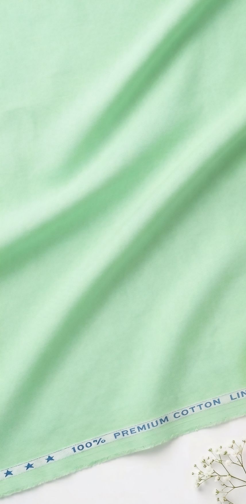 Light Mint Green Cotton Linen 60 Lea