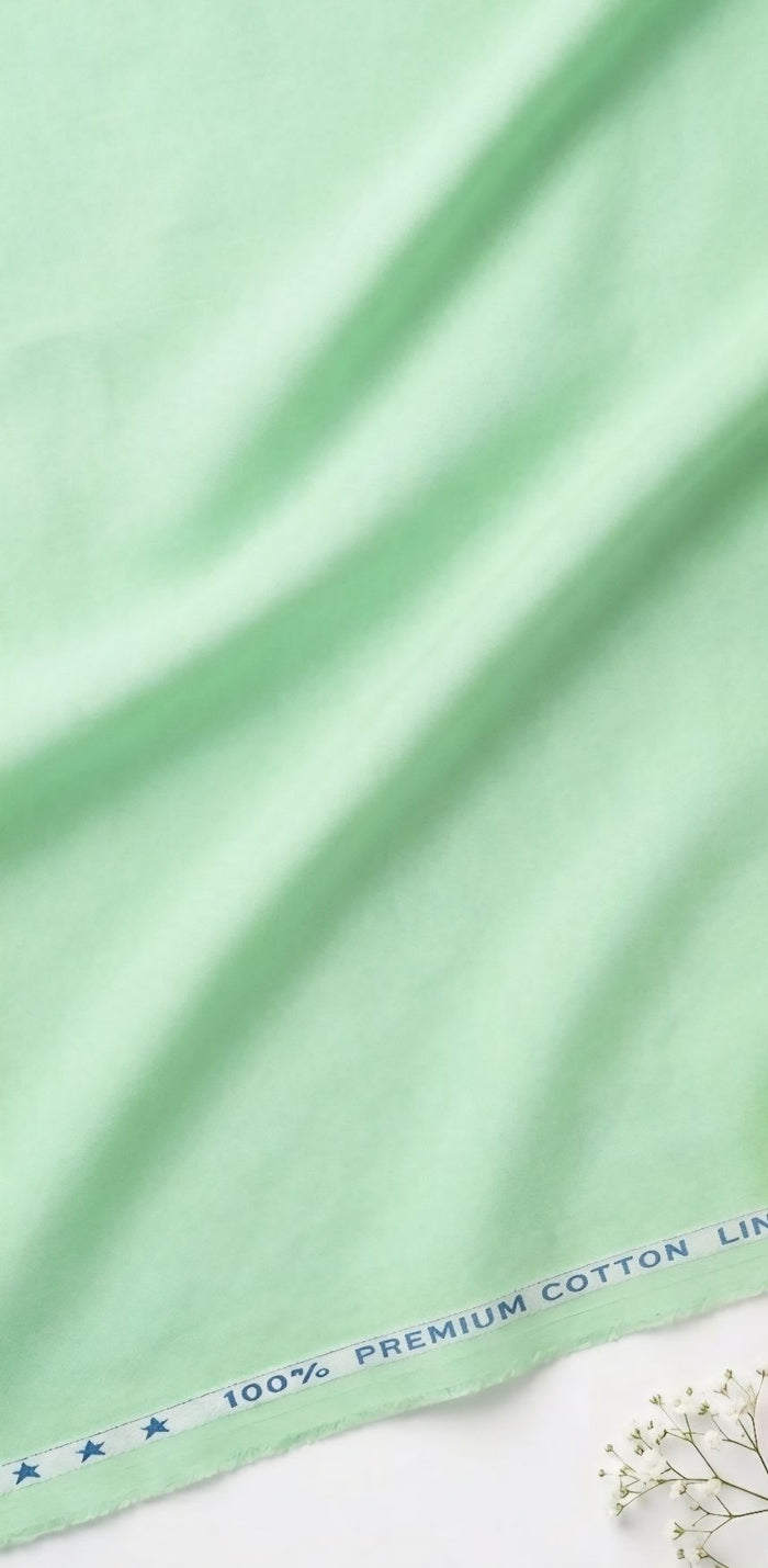 Light Mint Green Cotton Linen 60 Lea