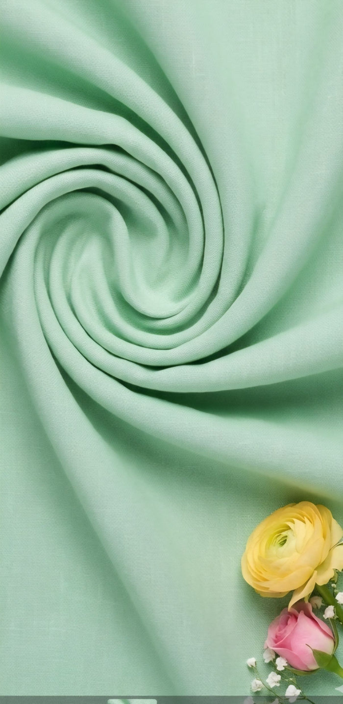 Light Mint Green Cotton Linen 60 Lea