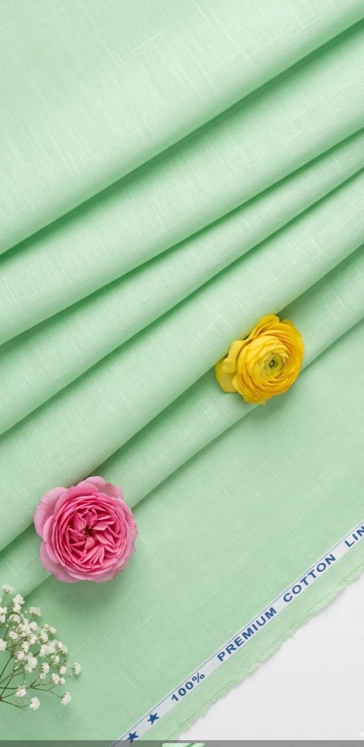 Light Mint Green Cotton Linen 60 Lea