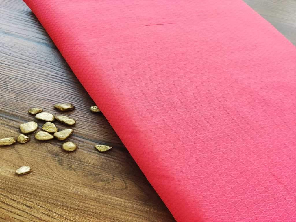 Fuchsia Pink Self Textured Cotton Fabric
