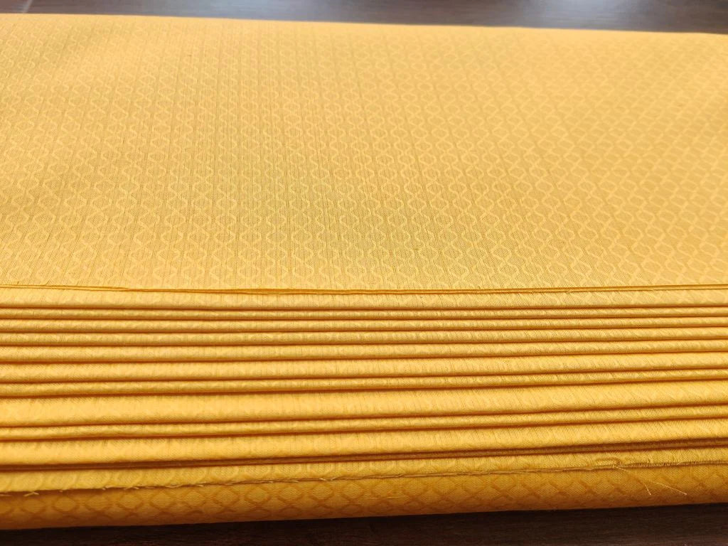 Mustard Self Textured Cotton Jacquard Fabric