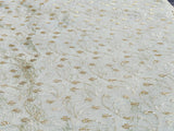 Beads & Sequins Embroidered Sage Green Crushed Tissue Fabric