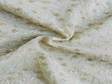 Beads & Sequins Embroidered Sage Green Crushed Tissue Fabric