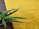 Yellow Banarasi Buttas Embroidered Taffeta Silk Fabric