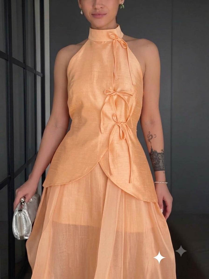 Peach Premium Glossy Shirting Chanderi  Fabric